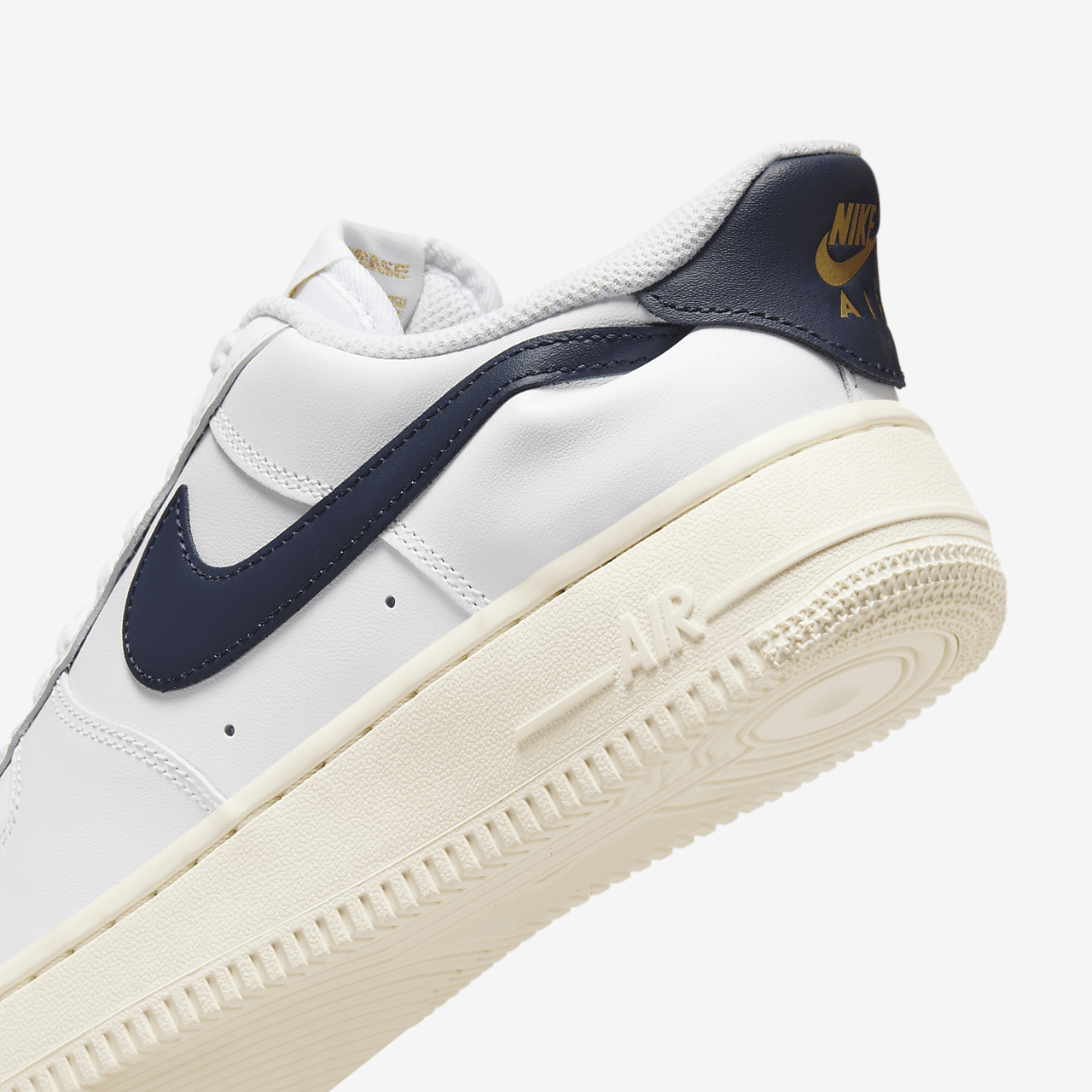 Nike Air Force 1 sneaker Wit/Pale Ivory/Metallic Gold/Obsidian