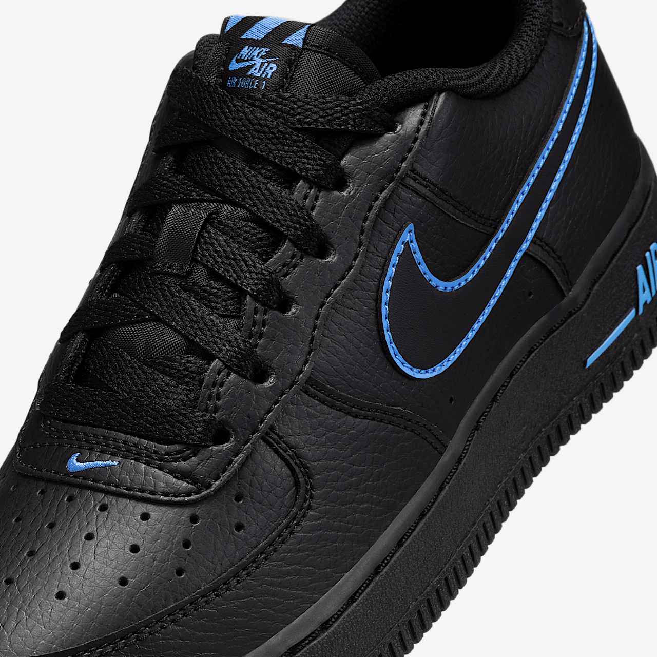 Nike Air Force 1 sneaker Zwart/University Blue/Zwart