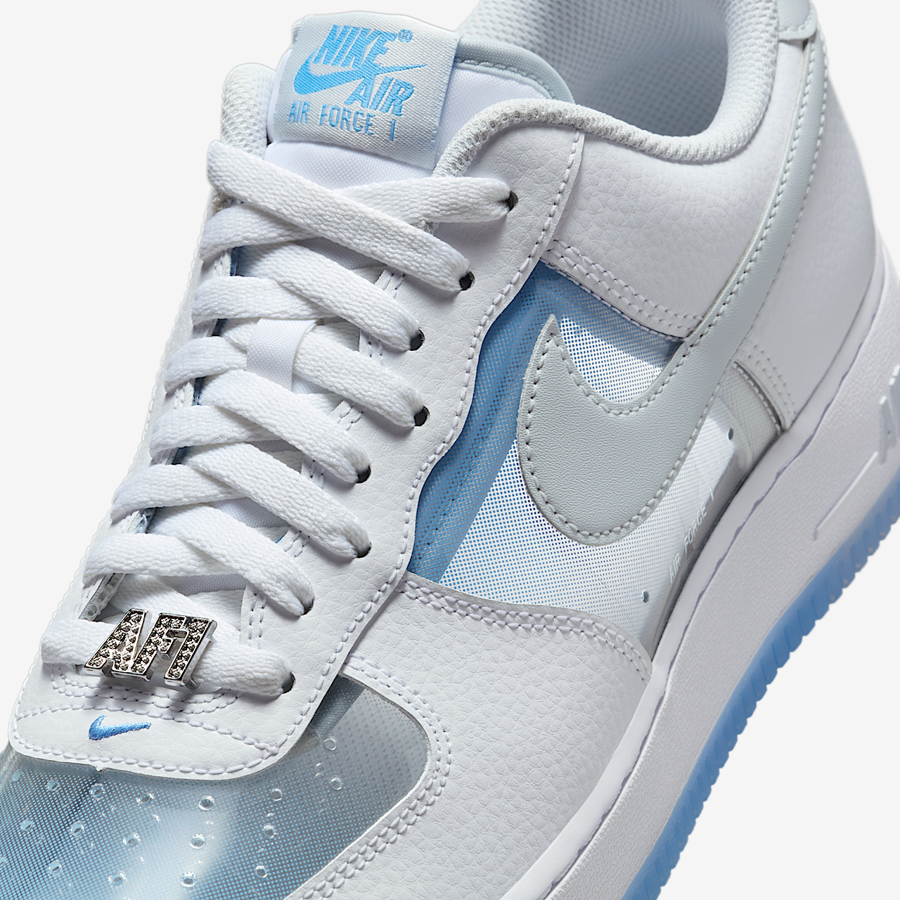 Nike Air Force 1 sneaker Wit/University Blue/Pure Platinum