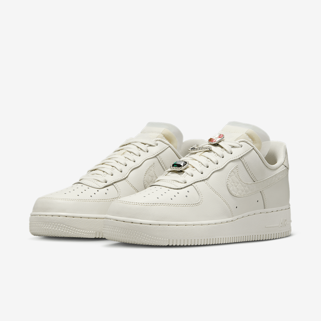 Nike Air Force 1 sneaker Light Bone/Kelly Green/Pink Foam/Light Bone