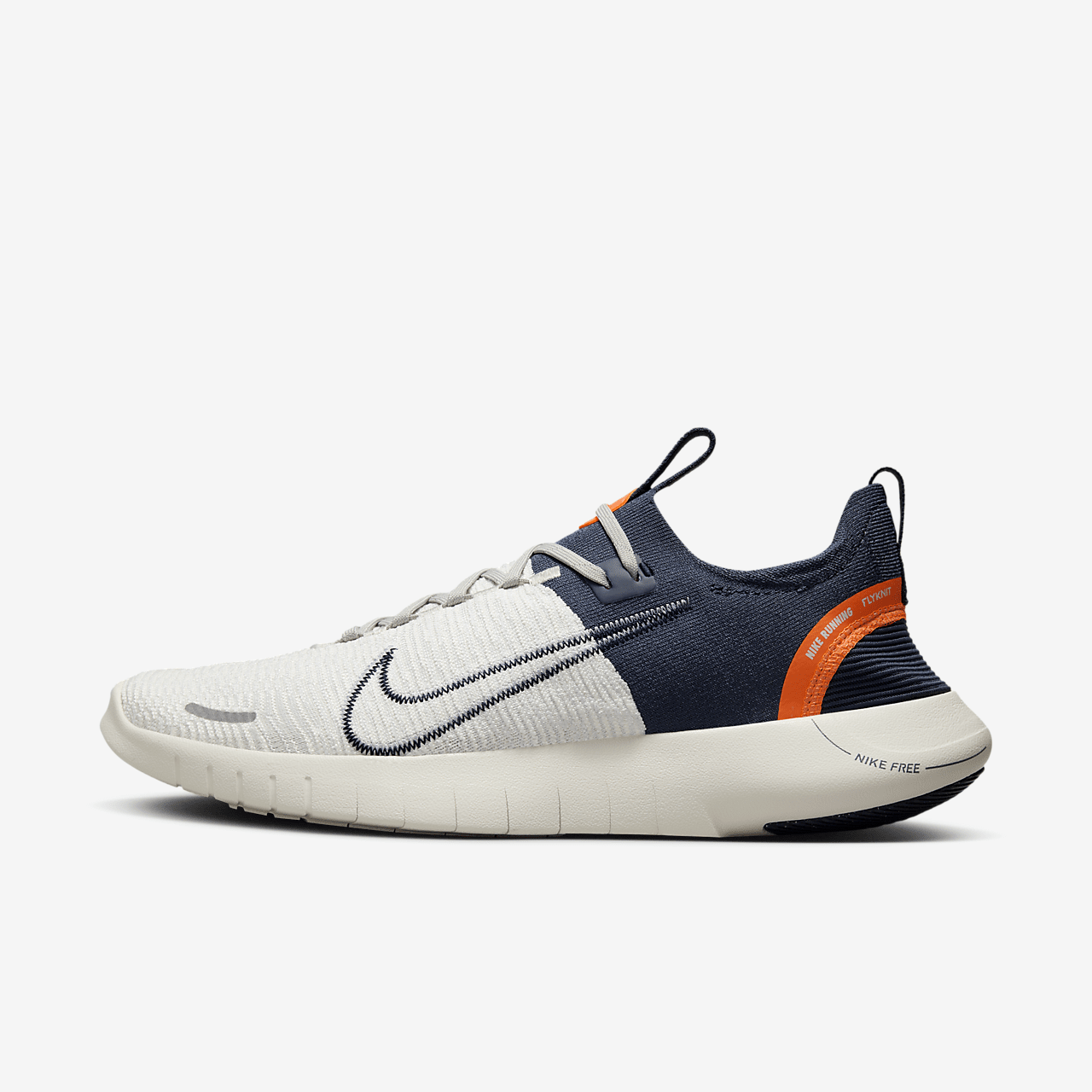 Nike Free sneaker Light Iron Ore/Sail/Total Orange/Thunder Blue