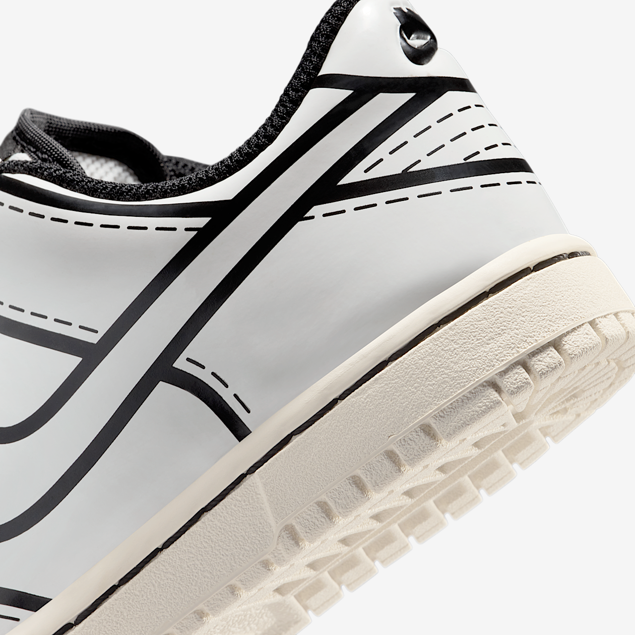 Nike Dunk Low sneaker Sail/Zwart/Rush Red/Sail