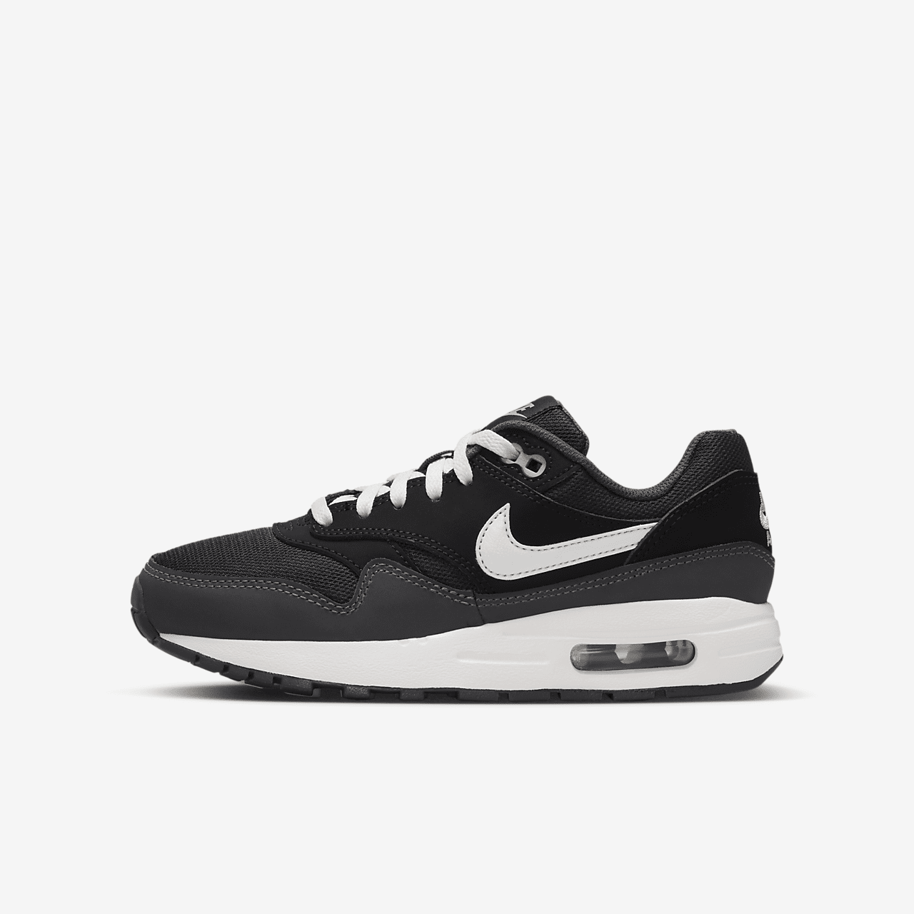 Nike Air Max 1 sneaker Zwart/Anthracite/Metallic Silver/Wit