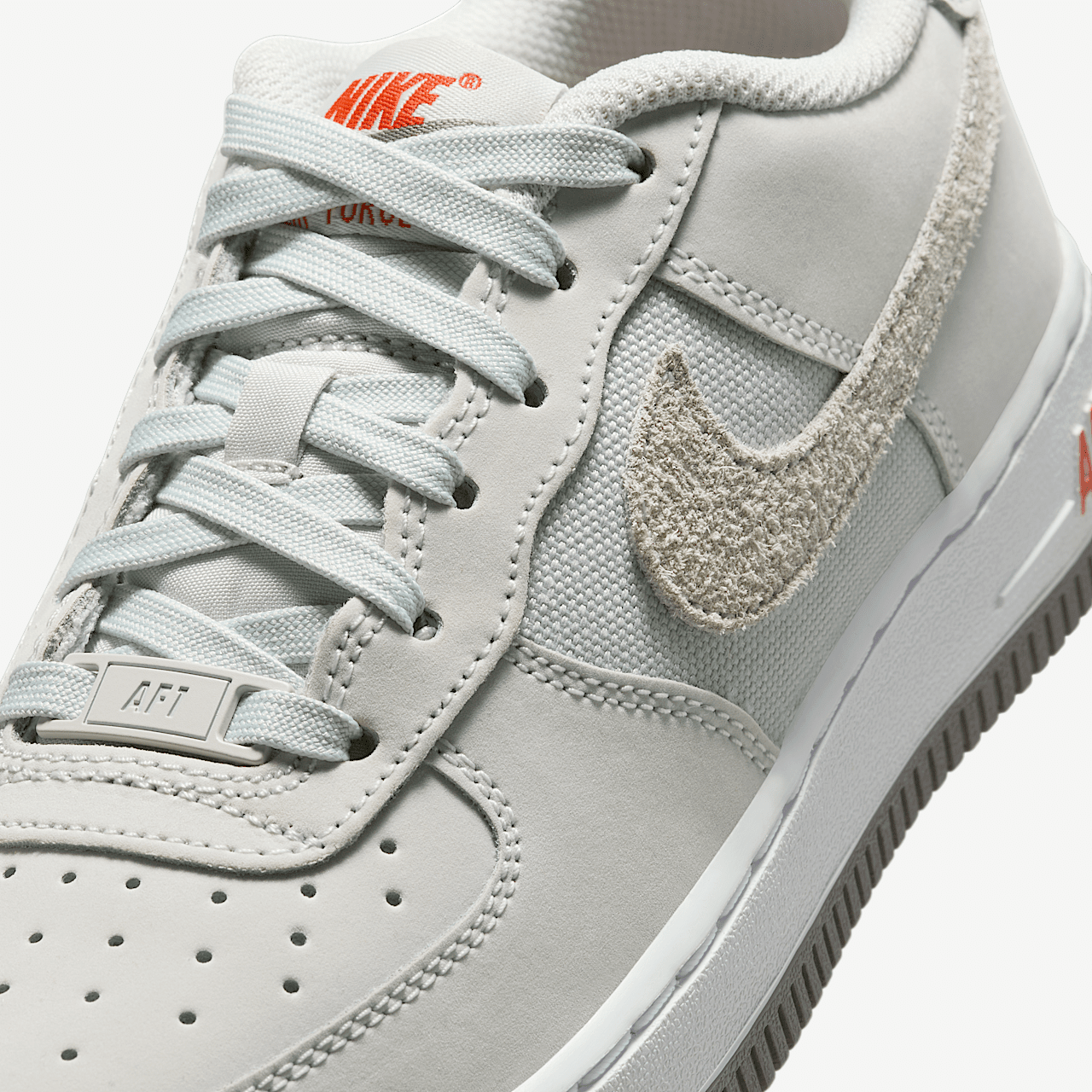 Nike Air Force 1 sneaker Photon Dust/Wit/Picante Red/Photon Dust