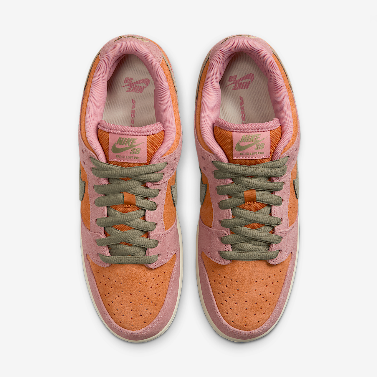 Nike Dunk Low sneaker Red Stardust/Monarch/Coconut Milk/Neutral Olive