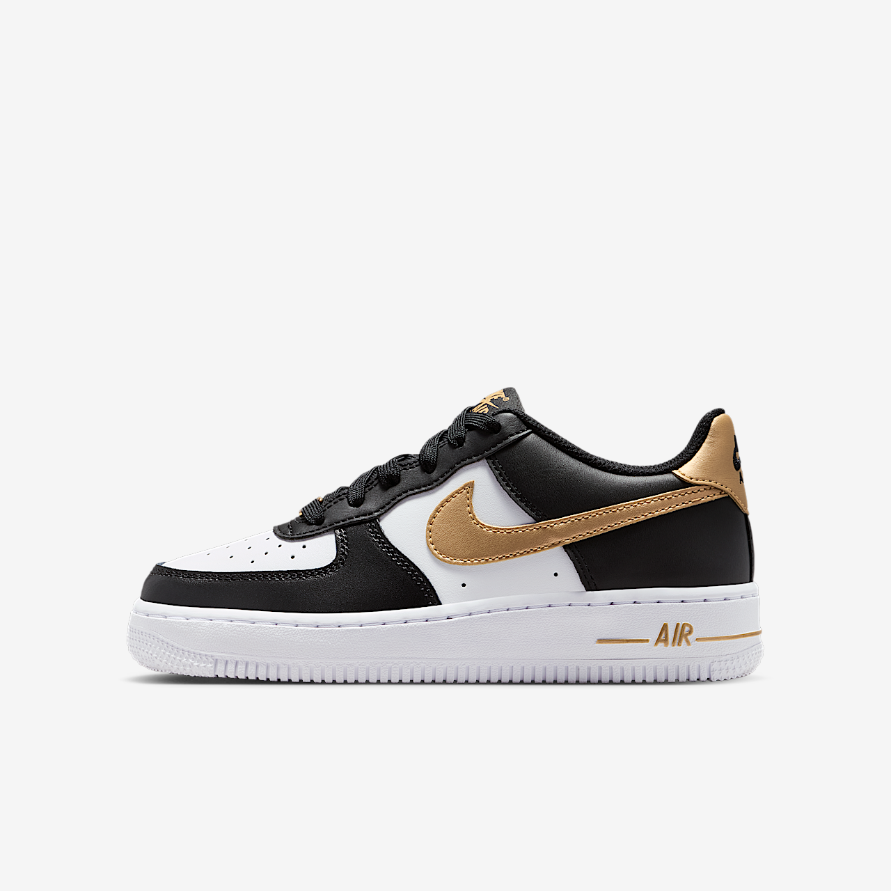 Nike Air Force 1 sneaker Zwart/Zwart/Wit/Metallic Gold