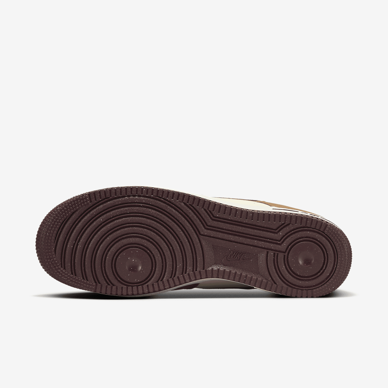 Nike Air Force 1 sneaker Light British Tan/Coconut Milk/Gum Dark Brown/Burgundy Crush