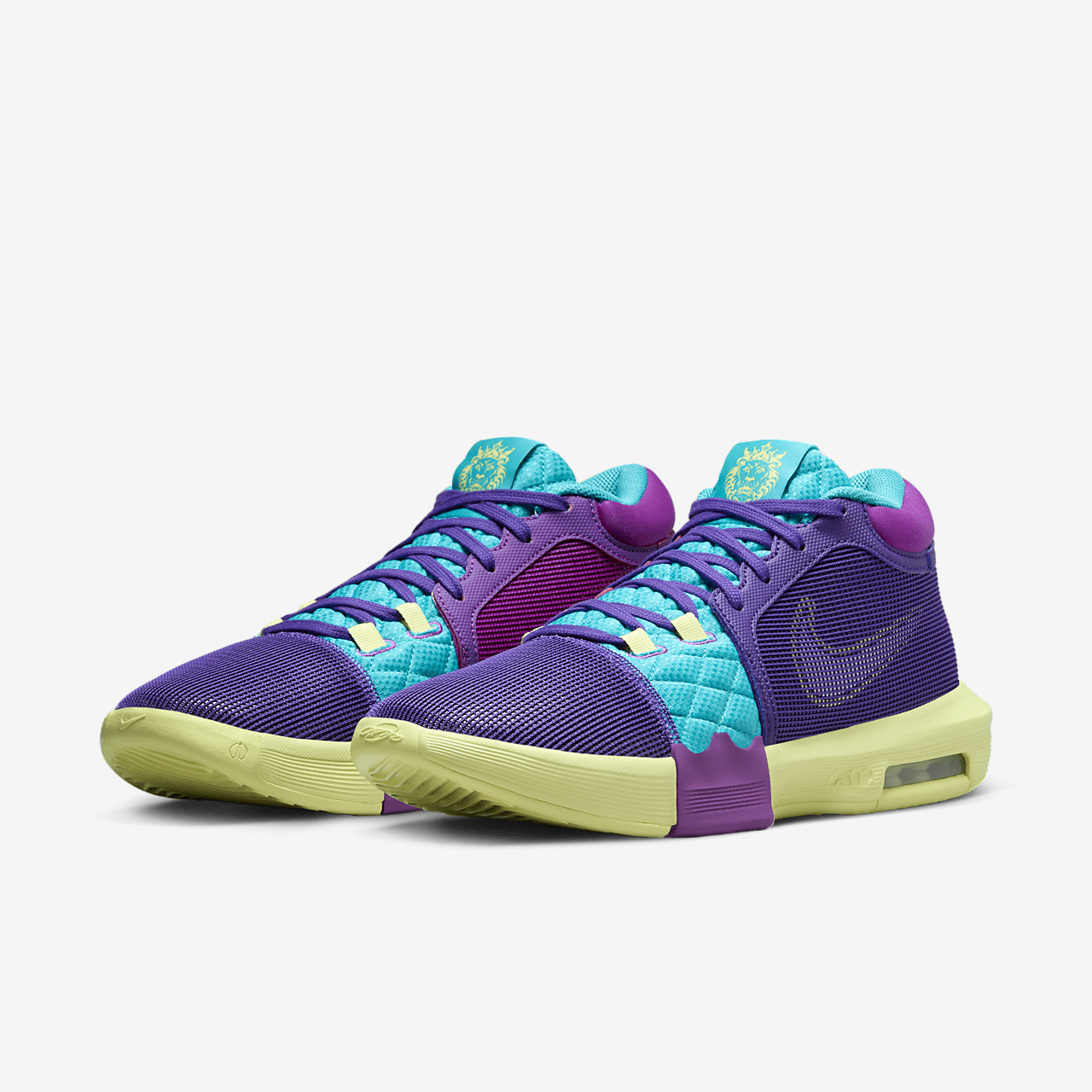 Nike LeBron sneaker Field Purple/Dusty Cactus/Light Lemon Twist/Wit