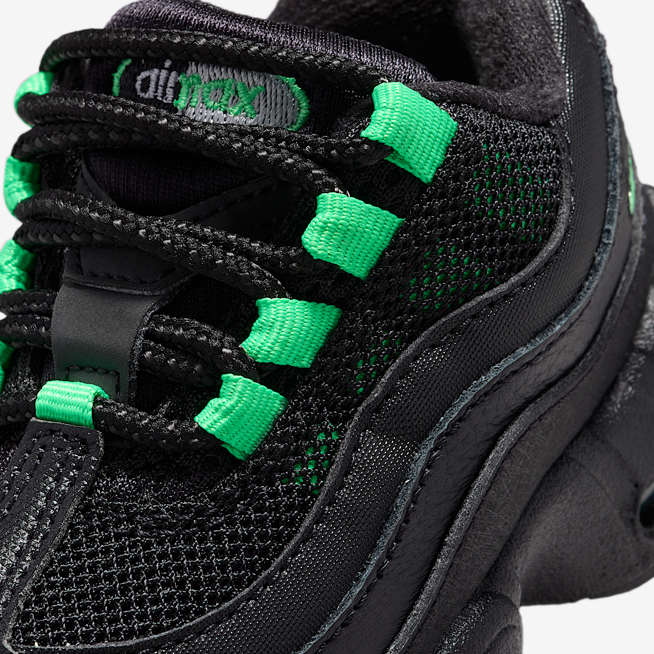 Nike Air Max 95 sneaker Zwart/Zwart/Pearl Grey/Green Shock