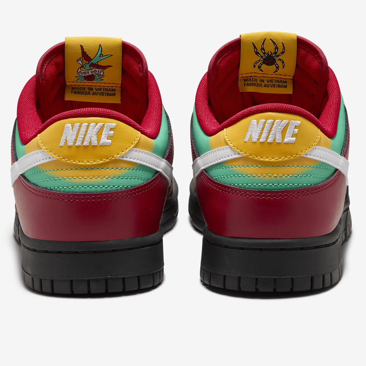 Nike Dunk Low sneaker Zwart/Gym Red/University Gold/Wit