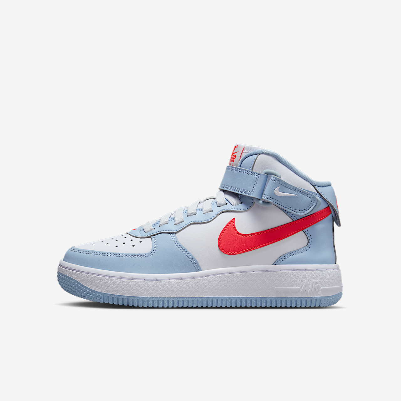 Nike Air Force 1 sneaker Light Armory Blue/Wit/Bright Crimson
