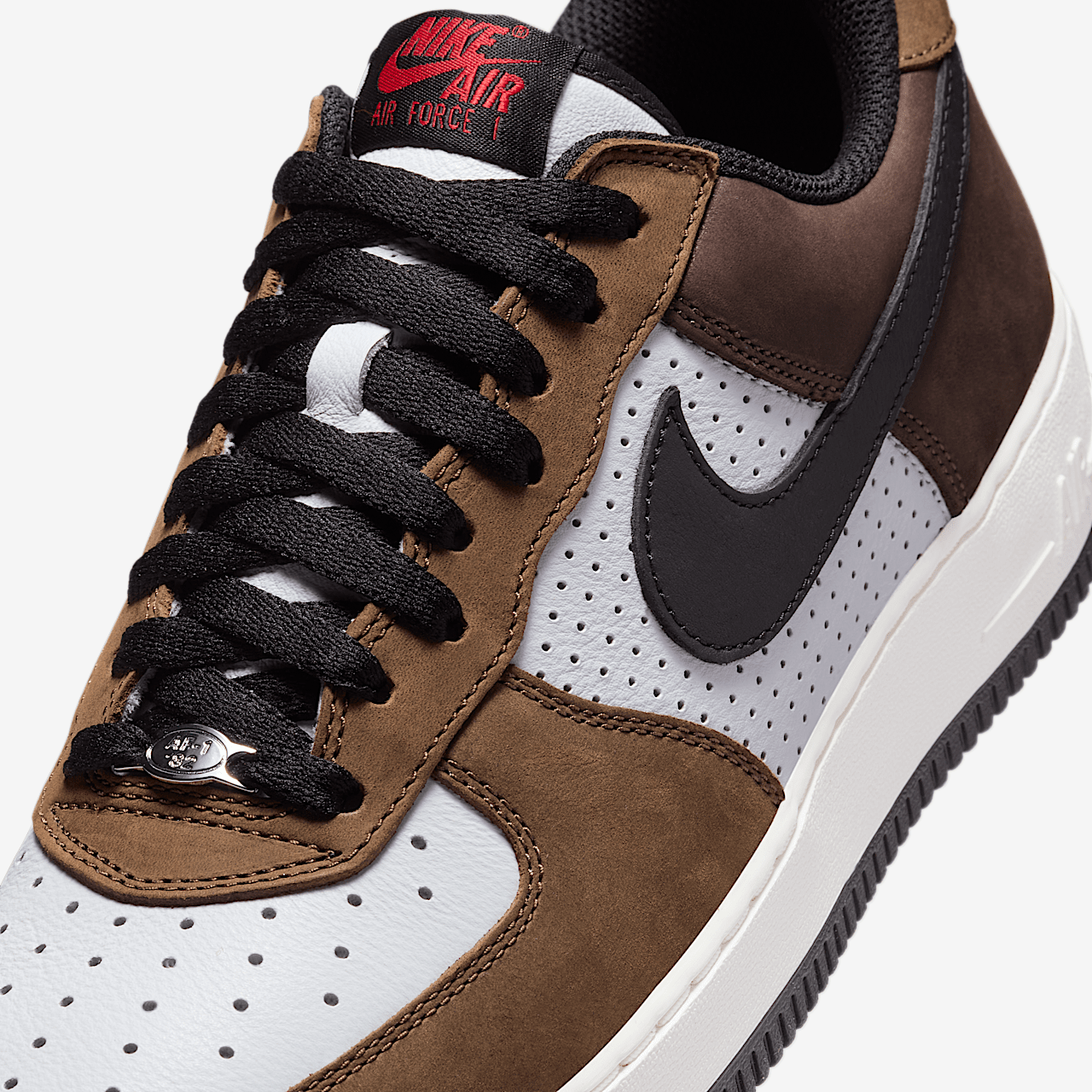 Nike Air Force 1 sneaker Wit/Bison/Zwart