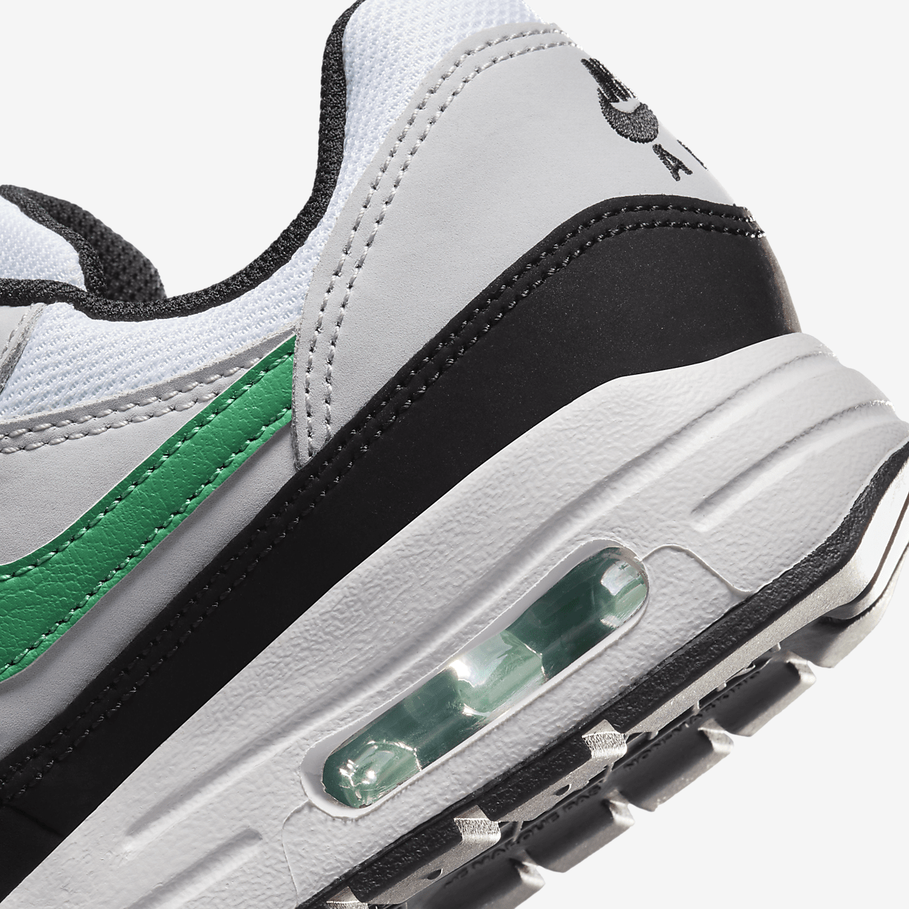 Nike Air Max 1 sneaker Wit/Pure Platinum/Zwart/Stadium Green