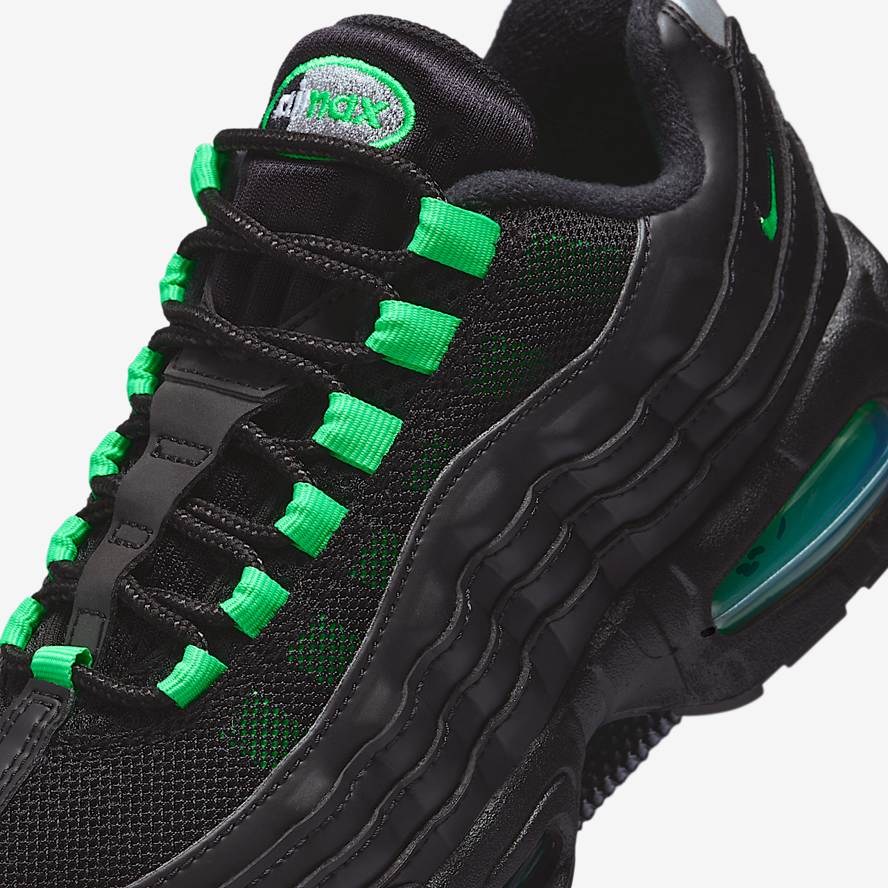 Nike Air Max 95 sneaker Zwart/Zwart/Pearl Grey/Green Shock
