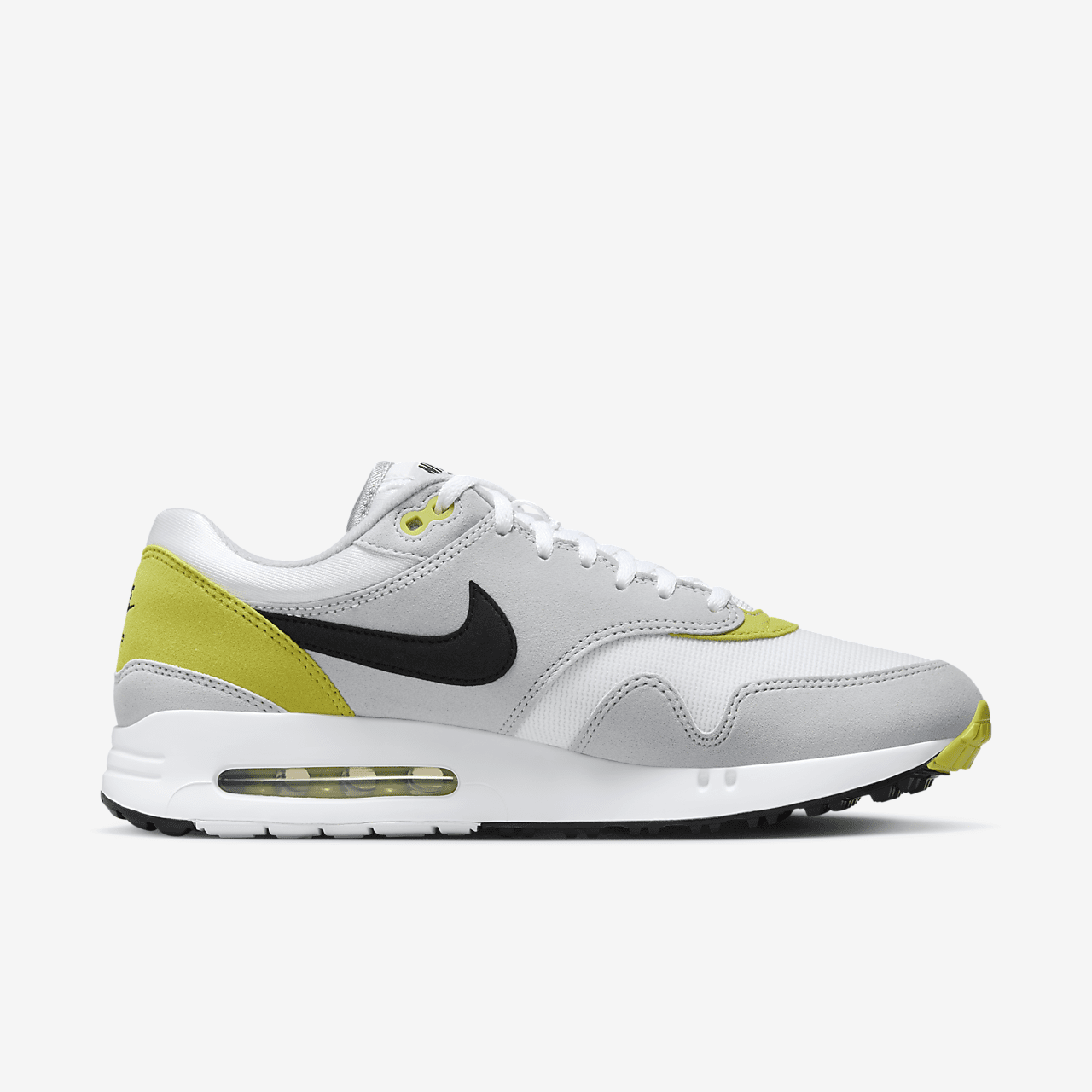 Nike Air Max 1 sneaker Wolf Grey/Wit/Bright Cactus/Zwart