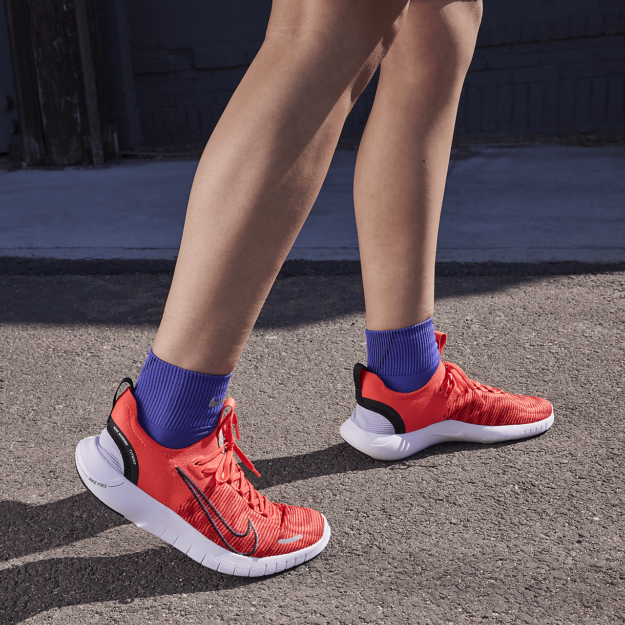 Nike Free sneaker Bright Crimson/University Red/Lilac Bloom/Zwart