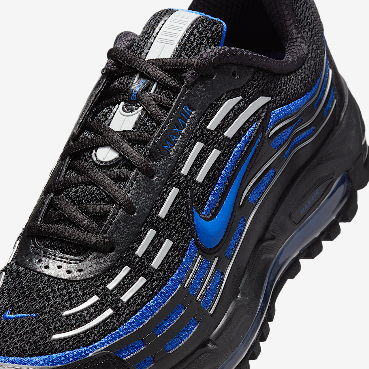  Air Max sneaker Zwart/Zwart/Metallic Silver/Hyper Royal