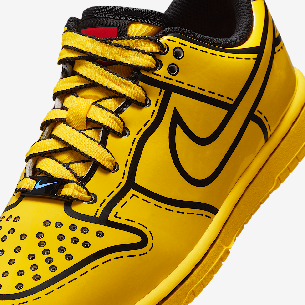 Nike Dunk Low sneaker Tour Yellow/Zwart/Rush Red/Tour Yellow