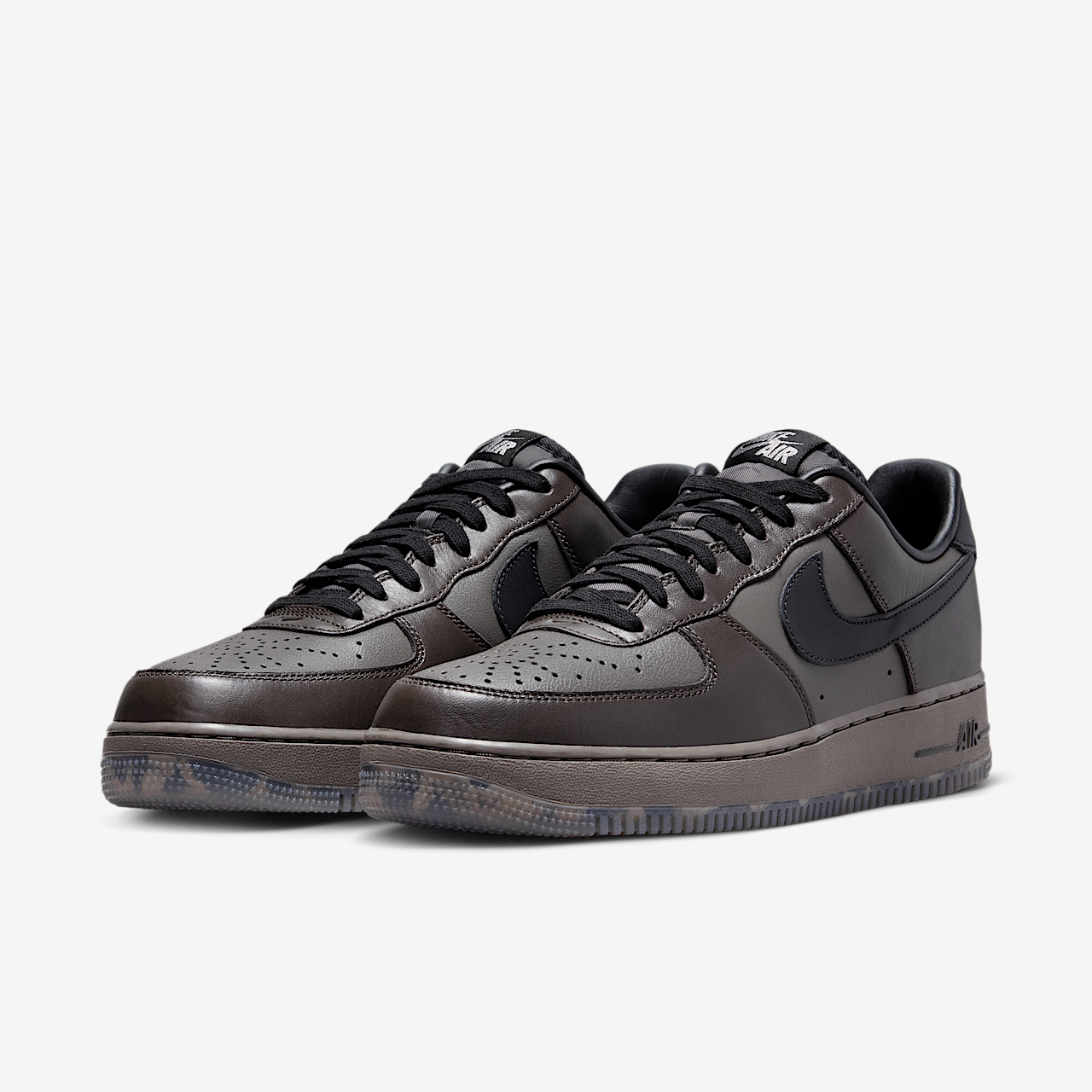 Nike Air Force 1 sneaker Black Tea/Petra Brown/Olive Grey/Zwart