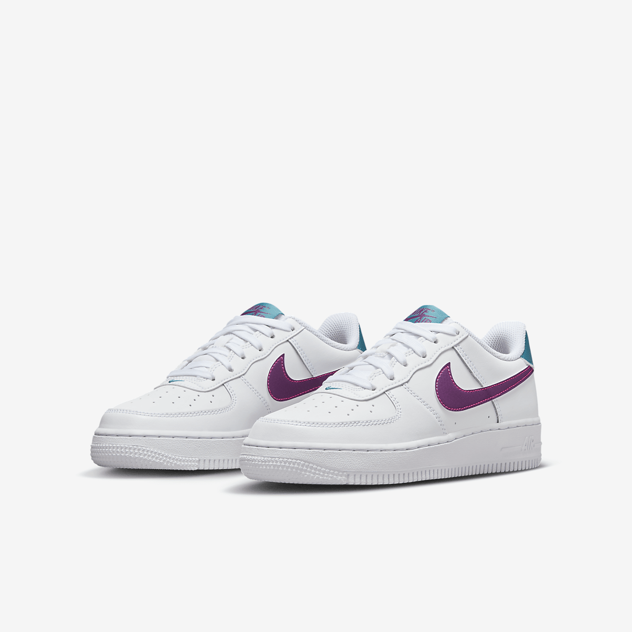 Nike Air Force 1 sneaker Wit/Hyper Pink/Aquamarine/Viotech