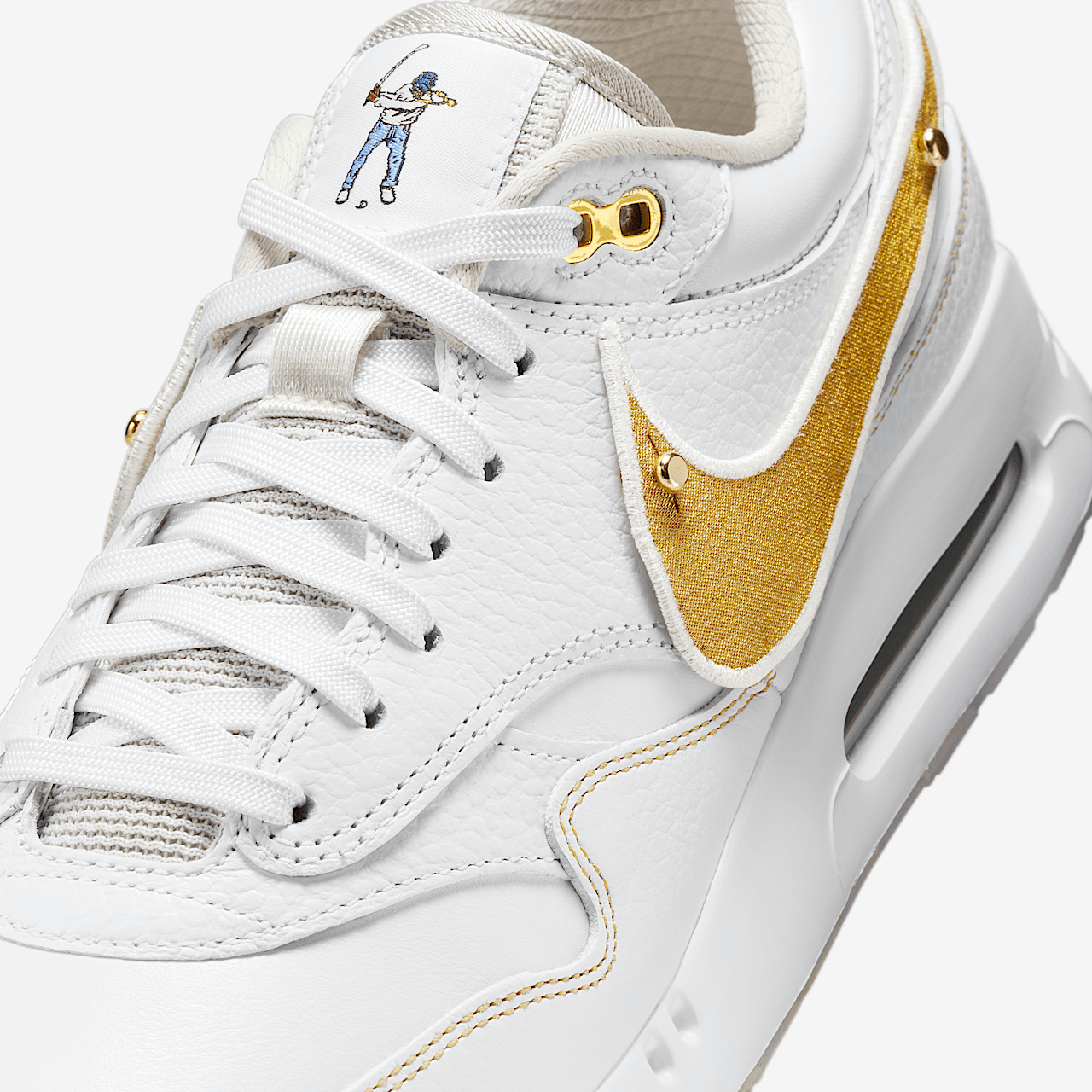 Nike Air Max 1 sneaker Wit/Pale Grey/Light Bone/Metallic Gold