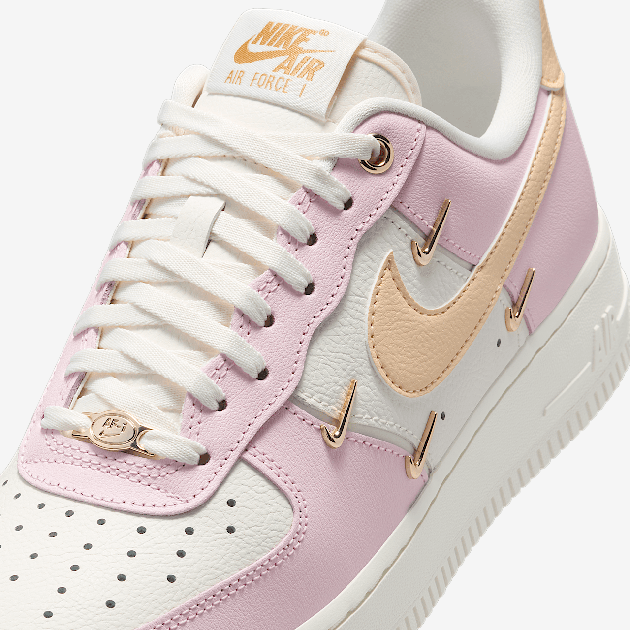 Nike Air Force 1 sneaker Pink Foam/Sail/Metallic Gold/Pale Vanilla