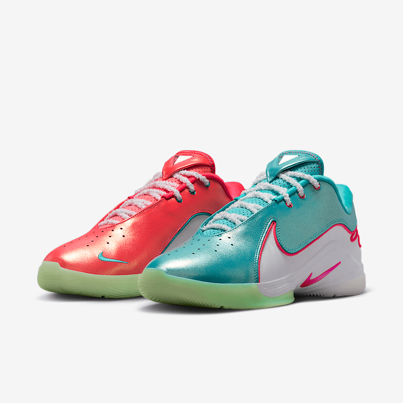 Nike LeBron sneaker Solar Red/Wit/Vapor Green/Dusty Cactus