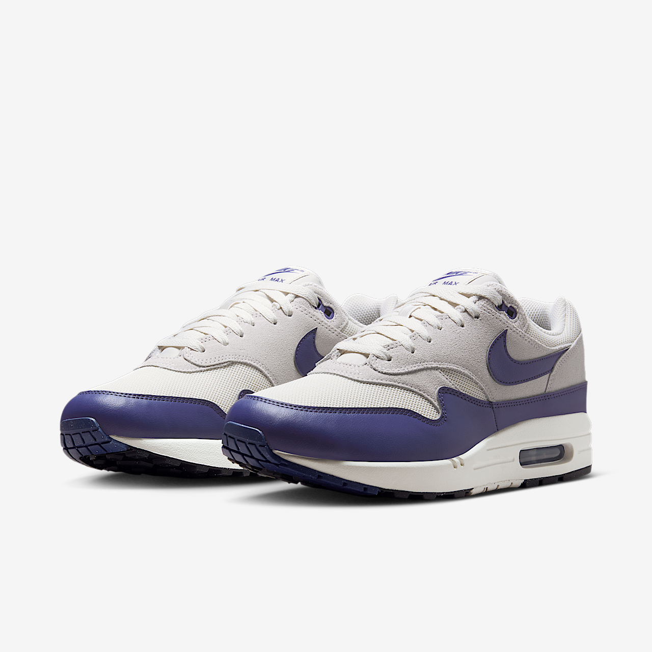 Nike Air Max 1 sneaker Phantom/Vast Grey/Zwart/Sanded Purple