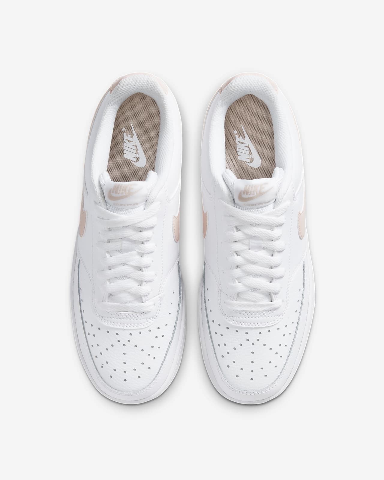 nike court vision low white metallic