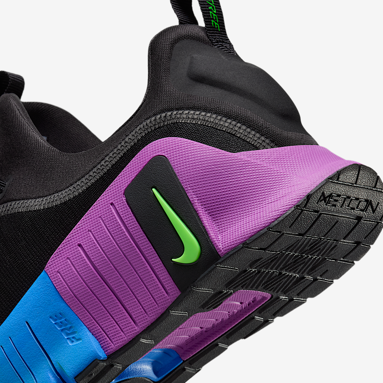 Nike Free sneaker Zwart/Vivid Purple/Comet Blue/Green Strike