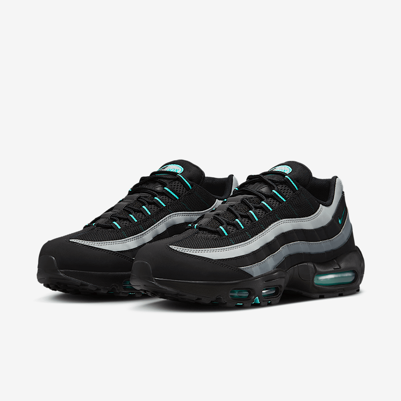 Nike Air Max 95 sneaker Zwart/Cool Grey/Light Smoke Grey/Aurora Green