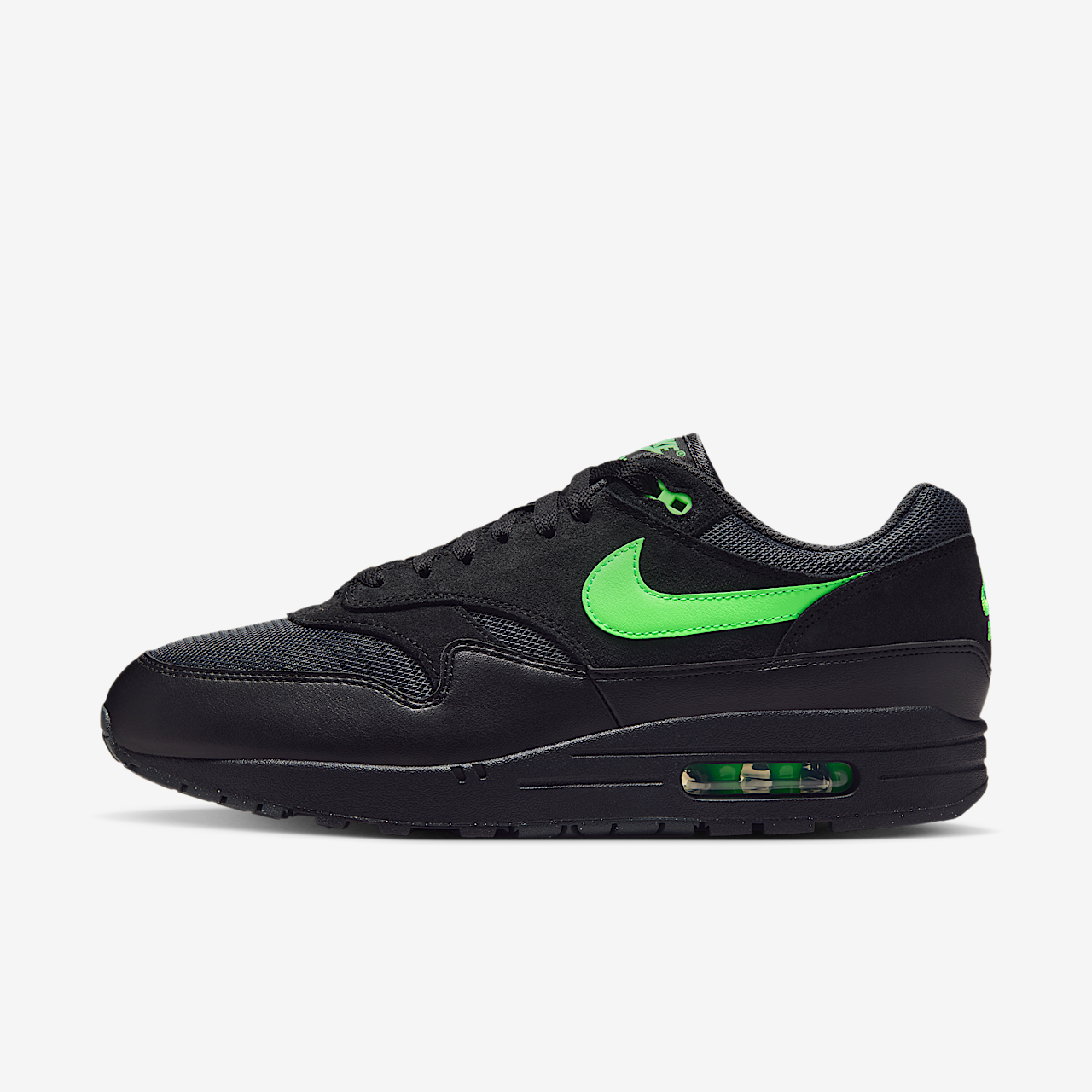 Nike Air Max 1 sneaker Anthracite/Zwart/Green Strike