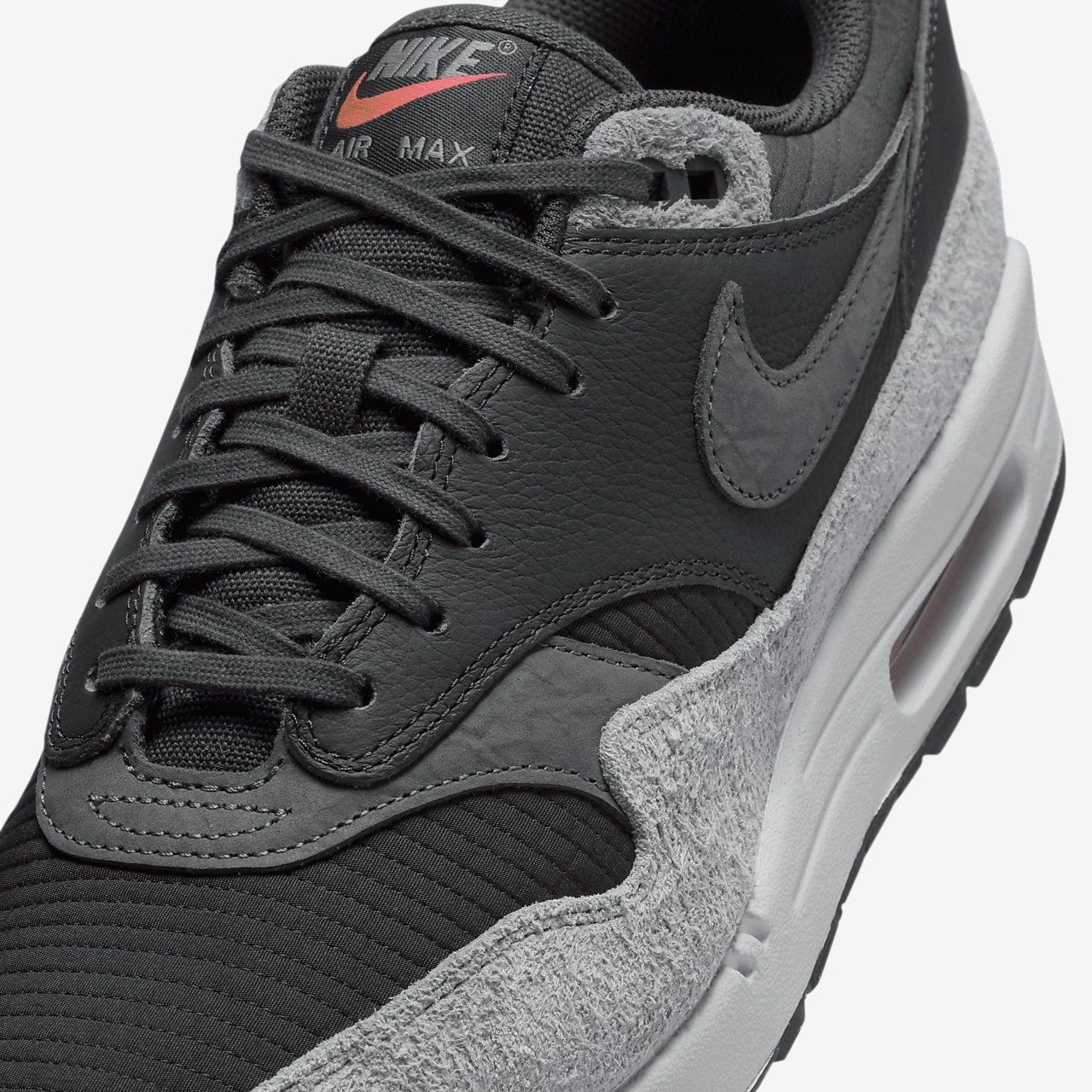 Nike Air Max 1 sneaker Dark Smoke Grey/Flash Crimson/Summit White/Smoke Grey