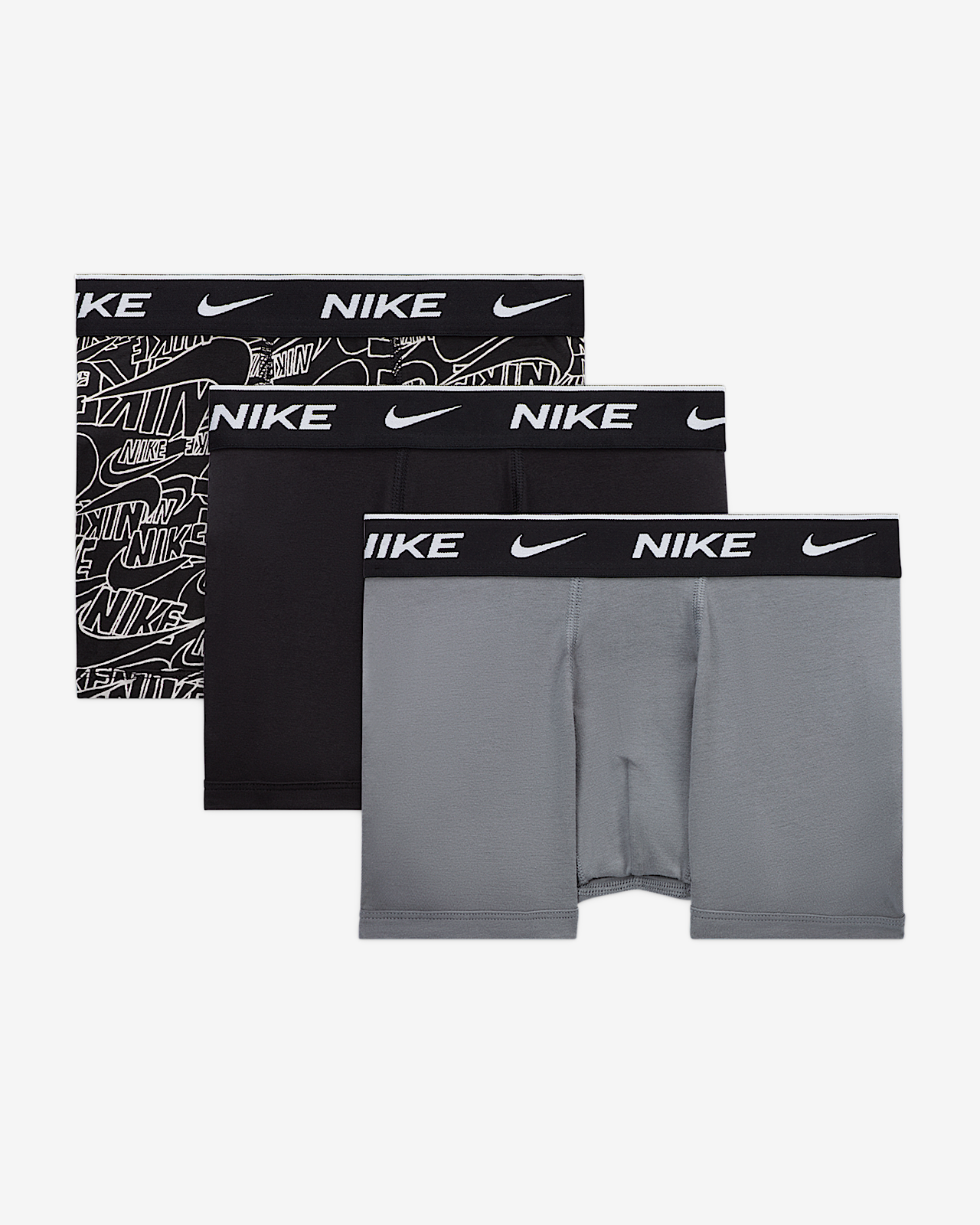 Подростковые  Nike Big Kids' Dri-FIT Everyday Cotton Printed Boxer Briefs (3-Pack)