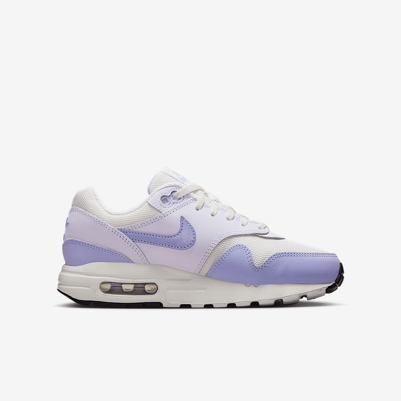 Nike Air Max 1 sneaker Platinum Tint/Barely Grape/Zwart/Hydrangeas