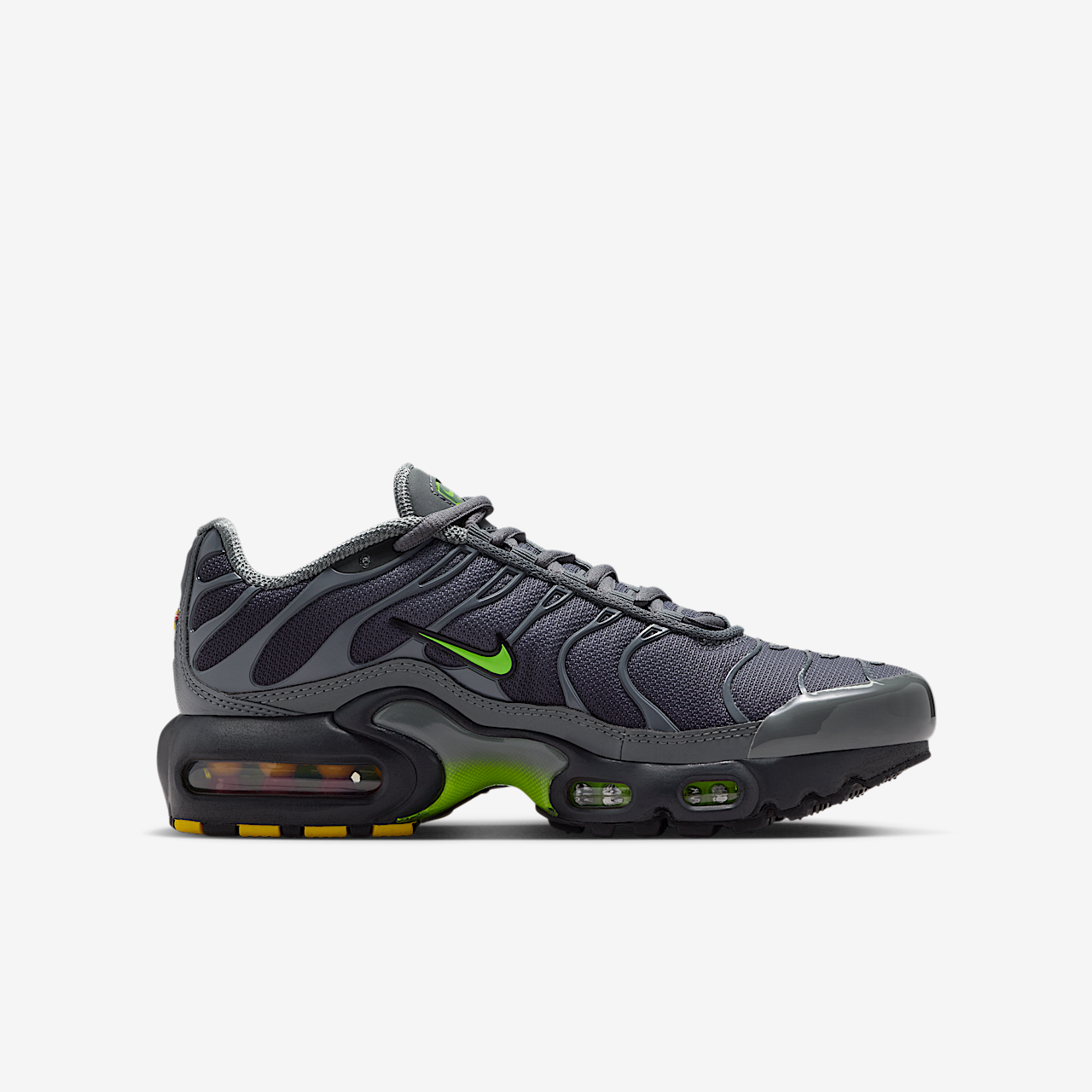 Nike Air Max Plus sneaker Smoke Grey/Dark Smoke Grey/Zwart/Volt