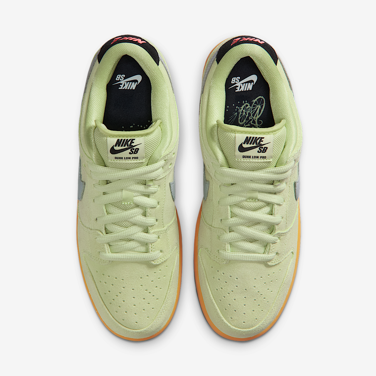 Nike Dunk Low sneaker Pistachio Frost/Zwart/Gum Yellow/Wolf Grey