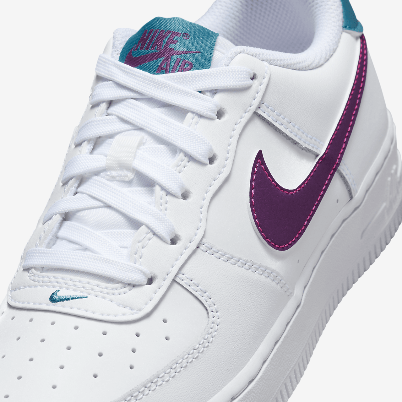 Nike Air Force 1 sneaker Wit/Hyper Pink/Aquamarine/Viotech