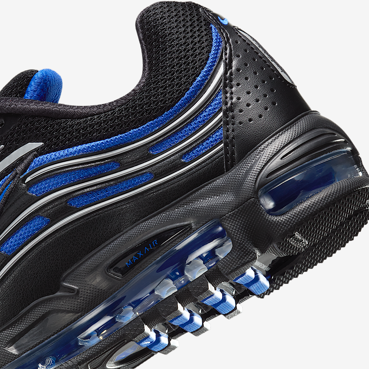  Air Max sneaker Zwart/Zwart/Metallic Silver/Hyper Royal