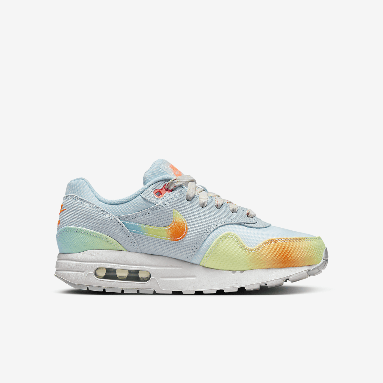 Nike Air Max 1 sneaker Glacier Blue/Wit/Light Lemon Twist/Total Orange
