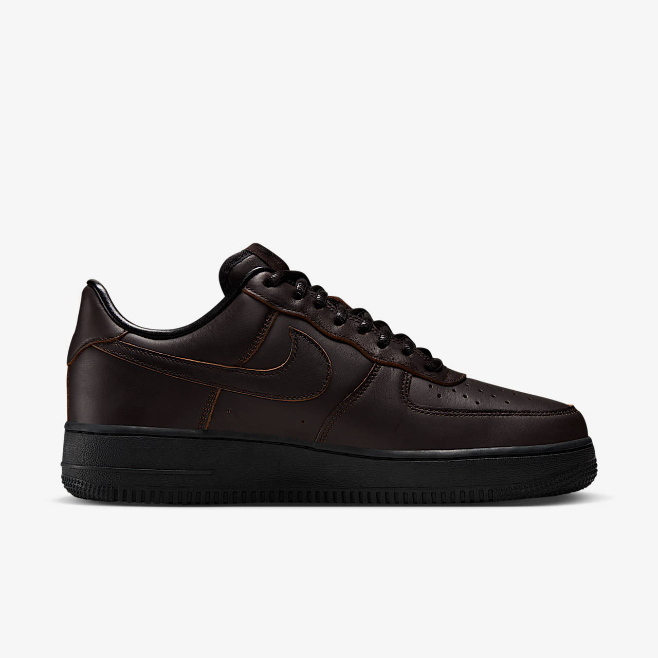 Nike Air Force 1 sneaker Velvet Brown/Zwart/Metallic Gold/Velvet Brown