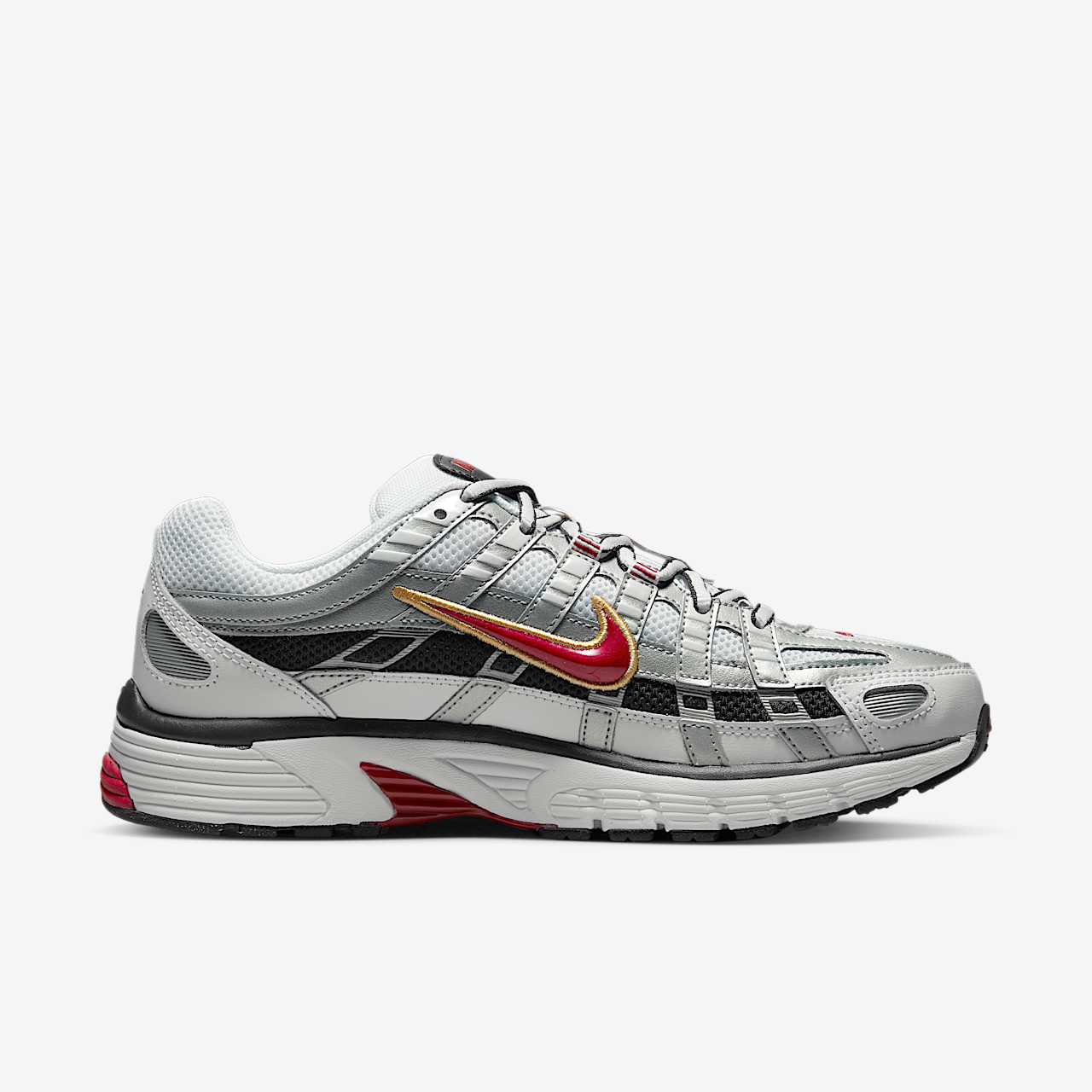 Nike P-6000 sneaker Wit/Metallic Platinum/Dark Charcoal/Varsity Red