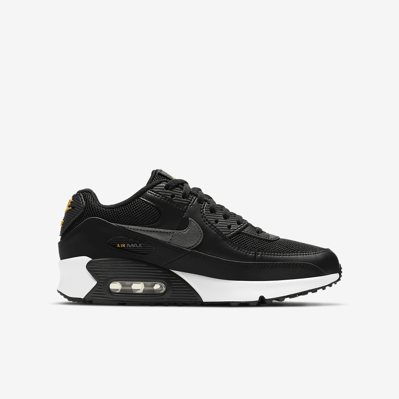 Nike Air max 90 sneaker Zwart/University Gold/Wit/Dark Smoke Grey
