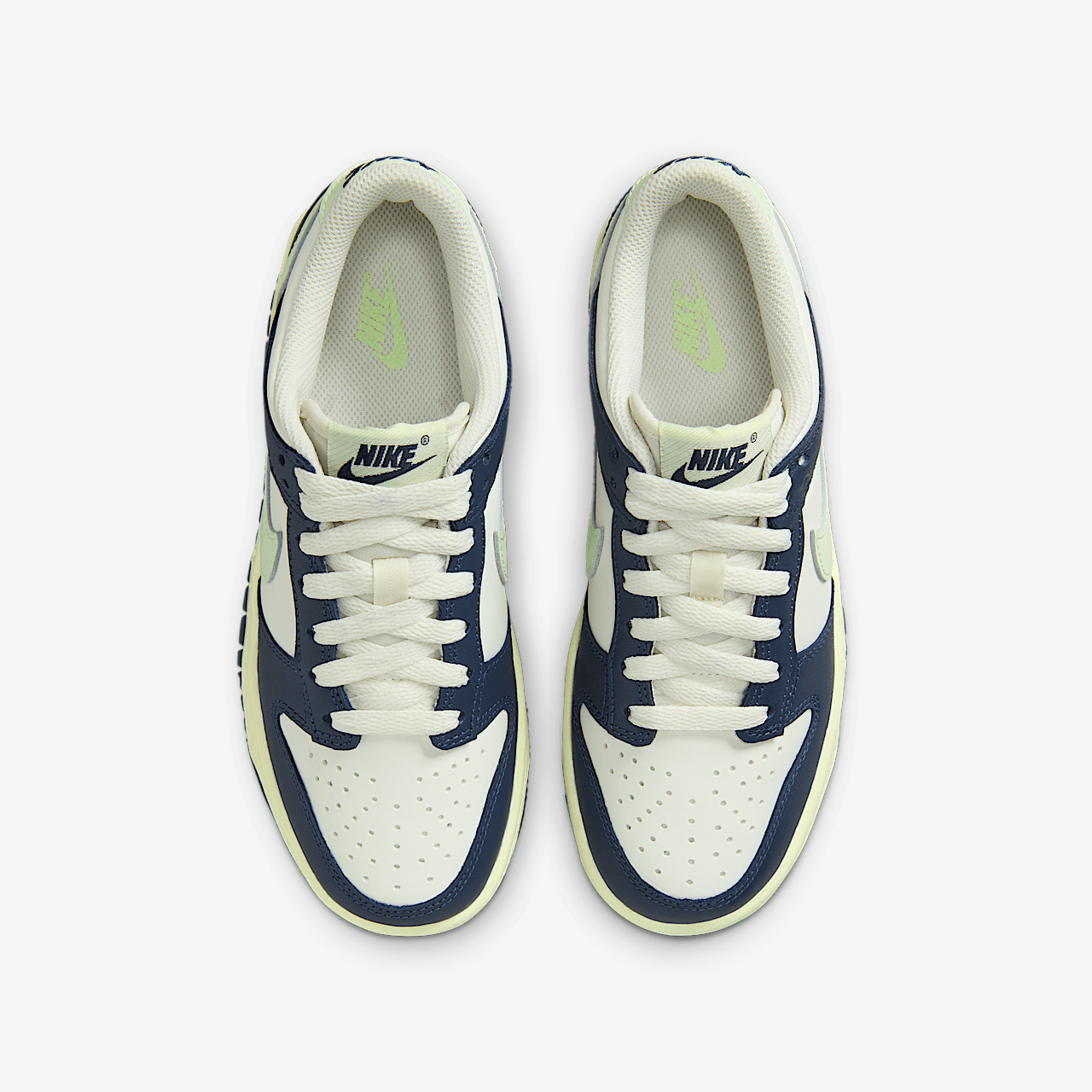 Nike Dunk Low sneaker Sail/Midnight Navy/Volt Tint/Volt Tint