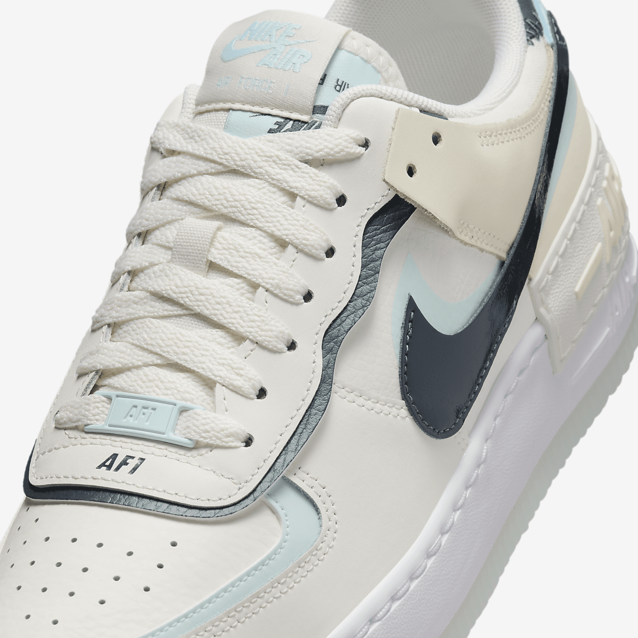 Nike Air Force 1 sneaker Sail/Glacier Blue/Coconut Milk/Armory Navy