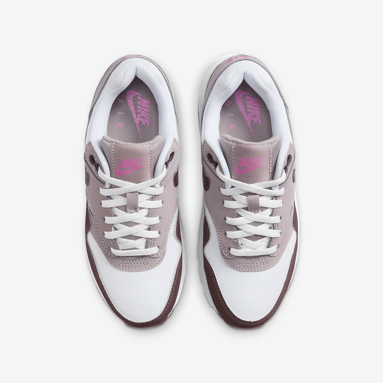 Nike Air Max 1 sneaker Wit/Light Violet Ore/Playful Pink/Burgundy Crush