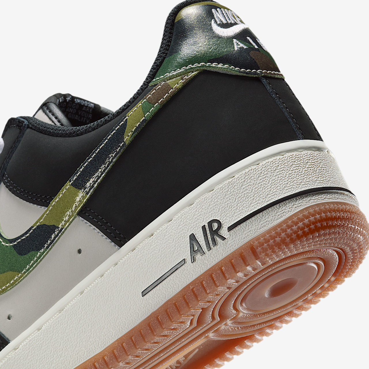 Nike Air Force 1 sneaker Wit/Gum Medium Brown/Summit White/Zwart