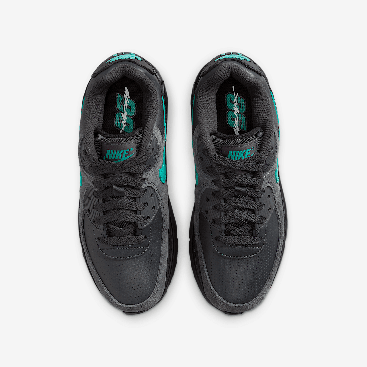 Nike Air max 90 sneaker Dark Smoke Grey/Zwart/Wit/Clear Jade II