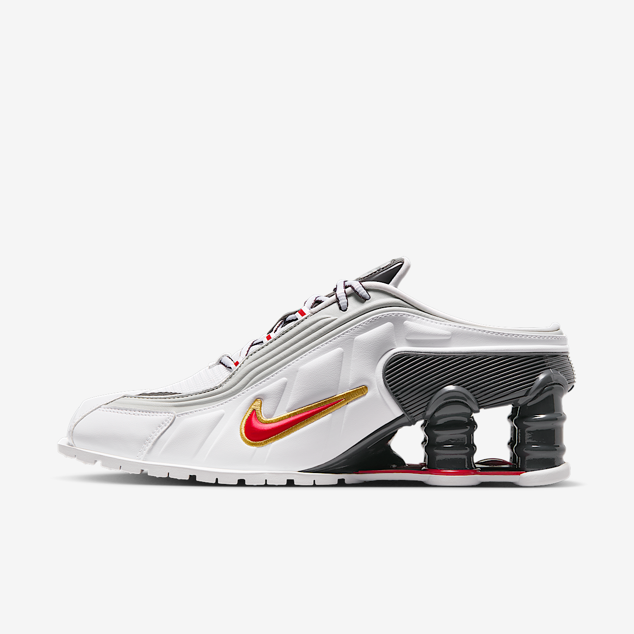 Nike Shox sneaker Wit/Metallic Platinum/Dark Charcoal/Varsity Red