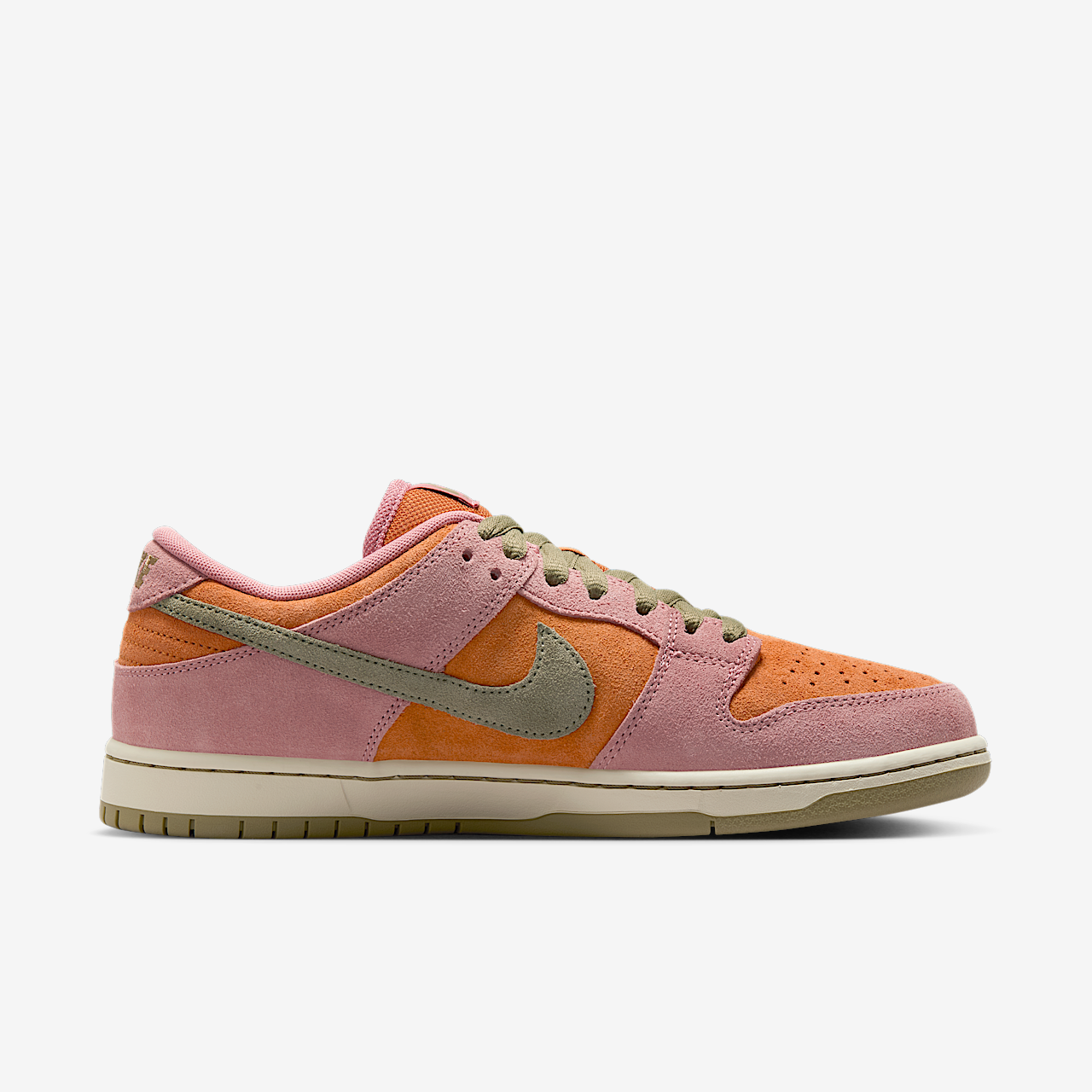 Nike Dunk Low sneaker Red Stardust/Monarch/Coconut Milk/Neutral Olive